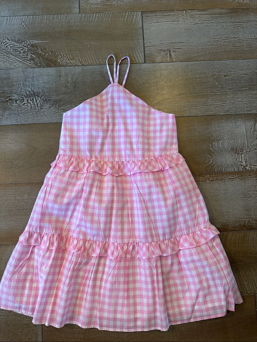 Janie and Jack Pink Gingham Ruffle Sundress NWOT